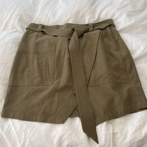 Madewell linen skirt with wrap belt.